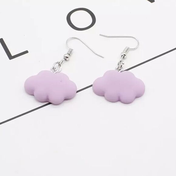 🆕Purple Cloud Charm Dangle Earrings - Picture 5 of 7